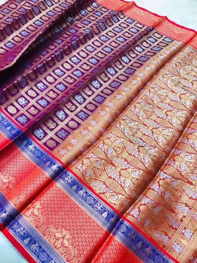 Kumkum By Sagar Impex Kanchipuram Weaving Silk Saree Collection